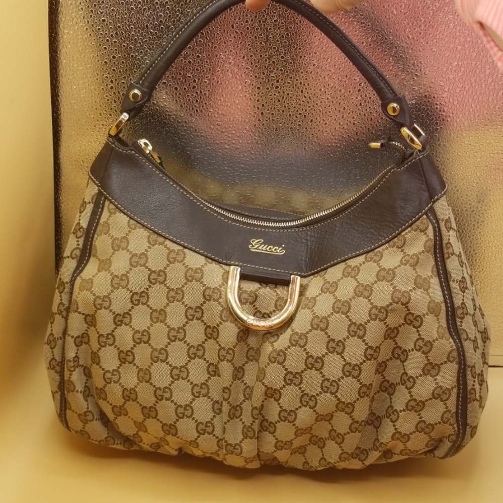 Gucci canvas monogram shoulder bag purse - Picture 1 of 8